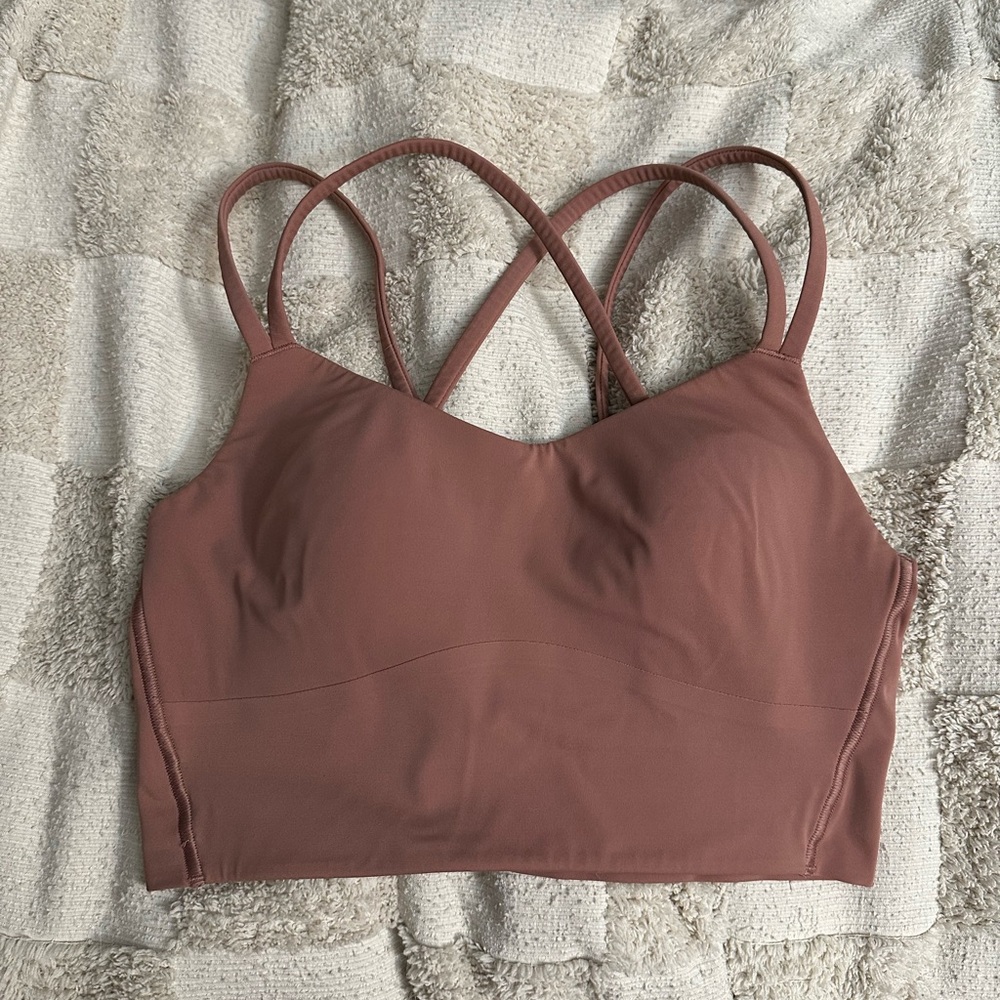 Lululemon like a cloud longline bra mauve pink